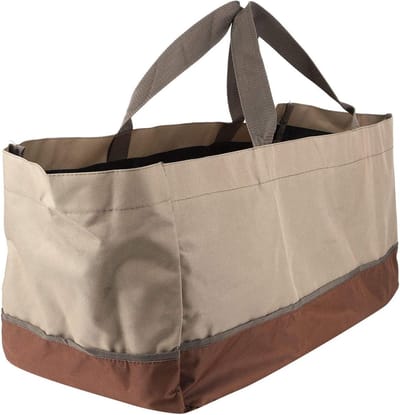 Brandhout Tas - Hout Opslag - Handig Transport - Grote Capaciteit - 61 cm Hoog - Grijs Bruin
