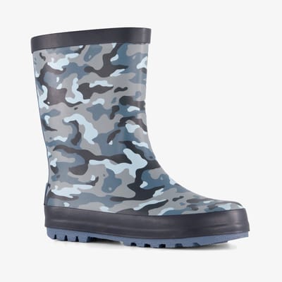 Mountain Peak kinder regenlaarzen camouflage - Blauw - 100% stof- en waterdicht - Maat 25