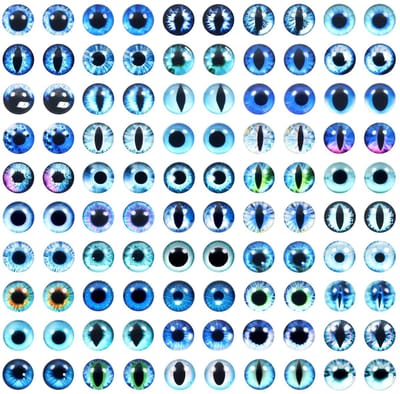 Dailygoods- Glazen Ogen 10mm Blauw - 100 Stuks - Glas Cabochon - Veiligheidsogen voor Poppen - Handgemaakte Projecten - Duurzaam Materiaal - Poppenogen
