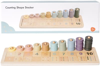 Speelgoedtopdeals - Houten Stapel-en Telpuzzel - Educatief Speelgoed - Tellen