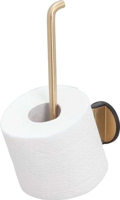 Tiger Tune - Reserverolhouder - Zonder boren - Zelfklevend 3M tape - Goud geborsteld / Zwart