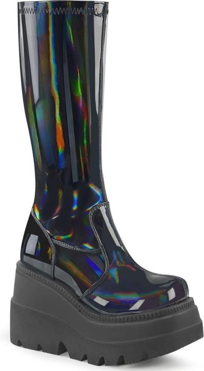 DemoniaCult - SHAKER-65 Plateau Laarzen - US 6 - 36 Shoes - Zwart/Chroomkleurig