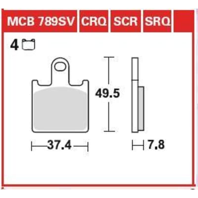 Bremsbelagsatz, ohne Straßenzulassung TRW MOTO MCB789SCR