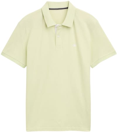Tom Tailor - Piqué poloshirt met geborduurd logo - Maat XL - lime cream green