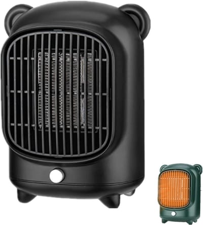 Warmwaterkruik - Kruiken - Lage Verbruik Keramische Verwarming, Draagbare Elektrische Verwarming, Lage Geluid, Zwart, Geschikt voor Huis en Kantoor