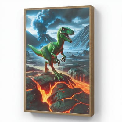 Wandlamp 70x100 cm - Oplaadbaar - Dino - Lava - Groen - Jongens - Wandlampen binnen woonkamer - Slaapkamer lamp - Decoratieve nachtlamp - Vloerlamp draadloos