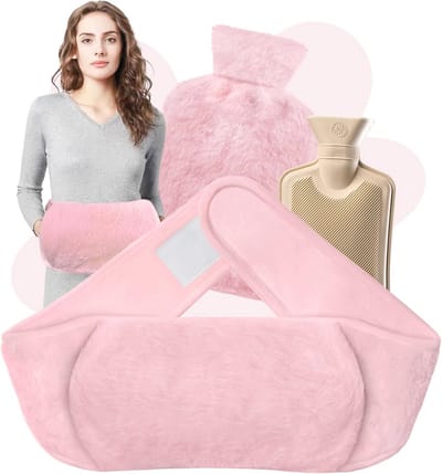 3-in-1 warmwaterkruikriem met 1,2L rubberen warmwaterkruik voor pijnverlichting