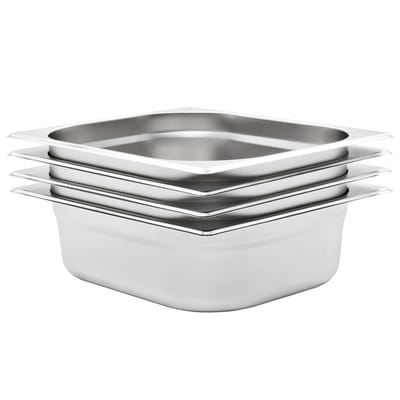 vidaXL - Gastronormbakken - 4 - st - GN - 1/2 - 100 - mm - roestvrij - staal