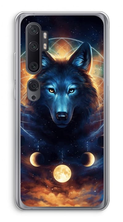 Case Company® - Hoesje geschikt voor Xiaomi Mi Note 10 Pro hoesje - Wolf Dreamcatcher - Soft Cover Telefoonhoesje - Bescherming aan alle Kanten en Schermrand