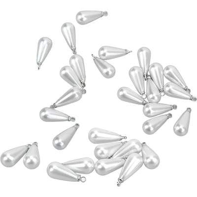 30 Stuks Parel Hanger Highlight Druppelvormige Parel Hanger Doe-het-zelf Haaraccessoires Schoenen Tas Oorbellen white