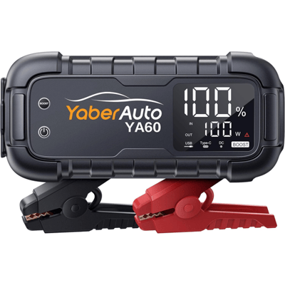 YaberAuto YA60 Jumpstarter 8000A 65W Snelladen (Alle Benzinemotoren/12,0L Diesels) Draagbare Autobatterij Jumpstarter Pack, Jumpbox Autobatterij