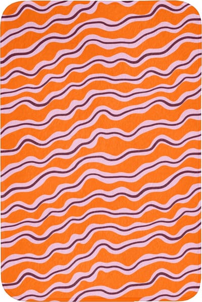 WC mat 60x90 cm - Antislip - Retro - Golvend - Oranje - Toiletmat - Vloermat - Douchemat - Toilet tapijt - Toiletmatten