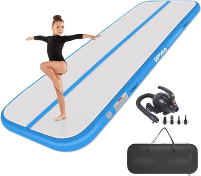 Opblaasbare Gymnastiekmat voor Thuis - Air Track Mat met Pomp - Trainingsmat voor Taekwondo, Yoga, Gym en Fitness