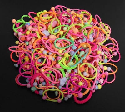 12 stuks mix kinderelastiekjes met diverse vormpjes en kleuren