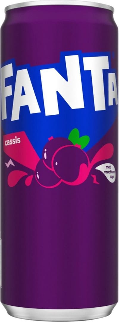 Frisdrank Fanta Cassis blikje 0.33l - 24 stuks