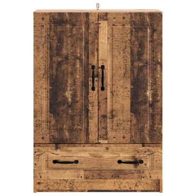vidaXL - Dressoir - met - lade - Oud - hout - 66 - x - 34,5 - x - 92 - cm - Bewerkt - hout