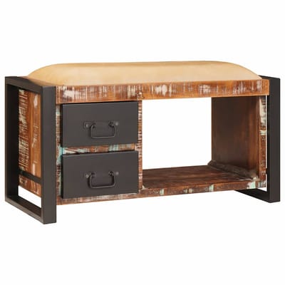 vidaXL - Opslagbank - Multikleur - 80 - x - 35 - x - 40 - cm - Massief - gerecycled - hout