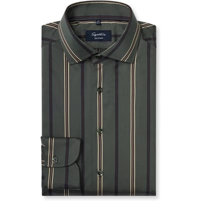 OLYMP Signature Overhemd, Tailored Fit, Signature Kent, Groen