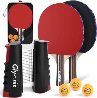 Tafeltennisbatje - Pingpongpeddel - Sport en Spel - Ergonomische Grip - 15 x 1.3 x 25.6 cm - Rood
