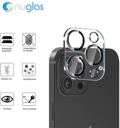 NuGlas Camera Lens Protector Voor iPhone 15 Pro / 15 Pro Max - Beschermglas iPhone - Tempered Glass