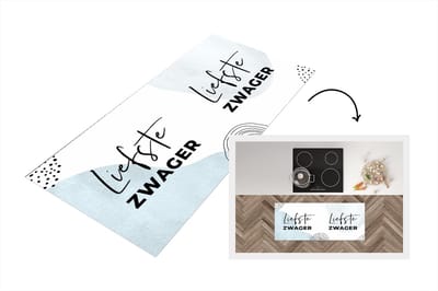 Keukenloper - Loper keuken - Quotes - Liefde - Blauw - 120x50 cm - Keukenloper vinyl