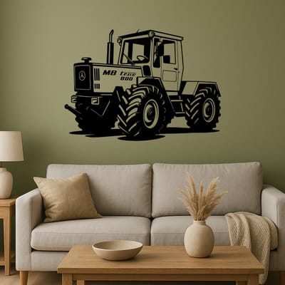 BR2Laser MB Trac 800 – Wanddecoratie – Lasergesneden Hout – Tractor kunst– 75 cm Breed
