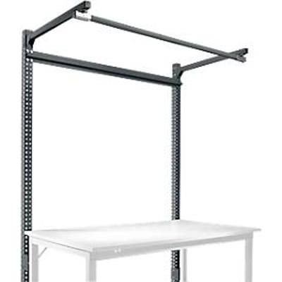 Opbouwframe met giek, Basistafel STANDAARD werktafel/werkbank UNIVERSAL/PROFI, 1500 mm, antraciet