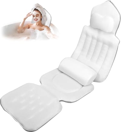 Zyrex® Badkussen - Badkussens Voor in Bad - Badplank - Wit - 133cm x 41cm x 15cm