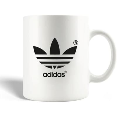 Mug en Céramique - Adidas - Noir - 30cl - Compatible Lave-Vaisselle - Cylindrique