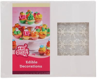 FunCakes Grootverpakking Fondantdecoraties Sneeuwvlokken Wit pk/144
