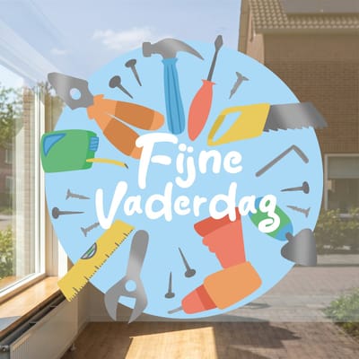 Raamstickers vaderdag – Small formaat - "Fijne vaderdag" - 25 CM