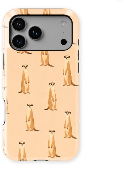 Safari Tough Case geschikt voor iPhone 17 Pro | Premium hoesje met Safari Dieren Design | Geschikt voor Mag | Dieren Print Backcover geschikt voor iPhone 17 Pro Stokstaartje
