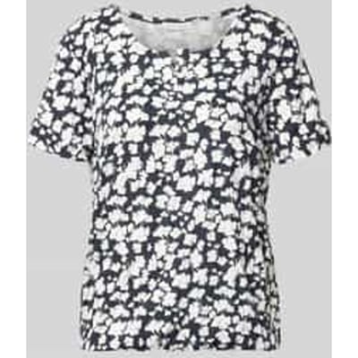 Tom Tailor - Crinkle T-shirt met patroon - Maat S - blue ginkgo minimal