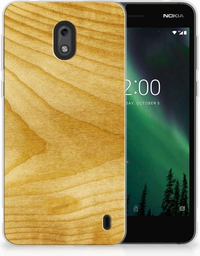 Nokia 2 Bumper Hoesje Licht Hout