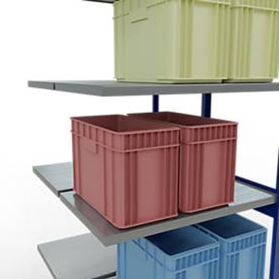 SCHULTE Lagertechnik Insteeksysteem voor dubbele rekken, MULTIPlus250, 3000x1000x(2x600) mm, 14 legborden, gegalvaniseerd