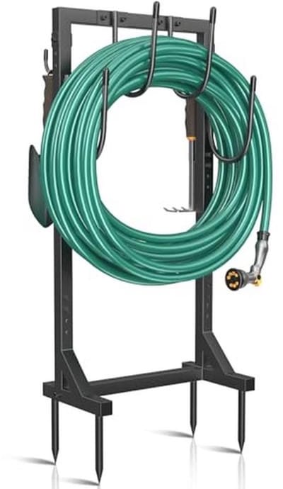 Tuinslanghouder met 4 spikes - Vrijstaande Heavy Duty Opbergoplossing voor Buiten