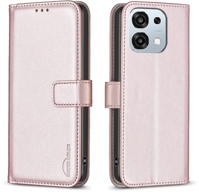 BINFEN Hoesje - Geschikt voor OPPO A6 Pro 5G Hoesje - BINFEN Color Book Case - Rose Gold