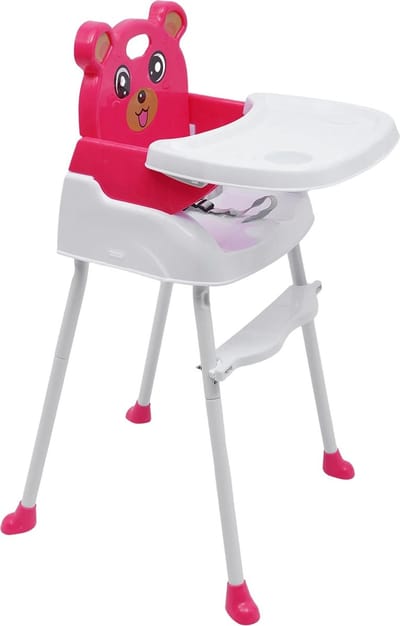 Roxana® Kinderstoel - Kindereetstoel - Beer - Multifunctioneel - Roze - Wit - 85x60x60 Cm - 2,75 Kg - Draagvermogen 15 Kg