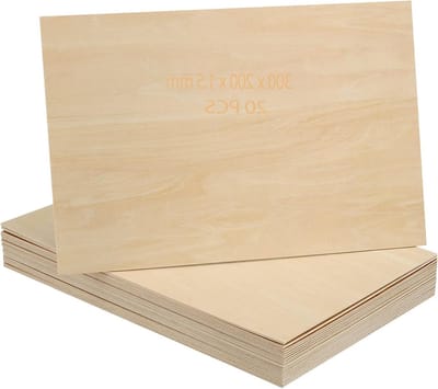 20 Stuks 300 x 200 x 1.5mm Balsa Houtplaten, Dunne Plywood Vellen voor DIY Modellen, Pyrografie, Schilderen en Creatieve Projecten