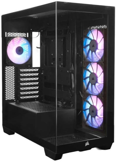 Corsair 3500X - ARGB Zwart 4x120mm Ventilator - Gehard Glas USB 3.2 RM850e 850W 80+ Gold Voeding Mid Tower E-ATX Gaming Behuizing
