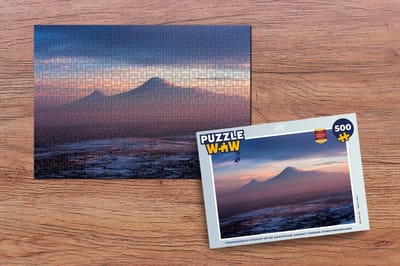 Puzzel Panoramisch uitzicht op de Aziatische Ararat tijdens zonsondergang - Legpuzzel - Puzzel 500 stukjes