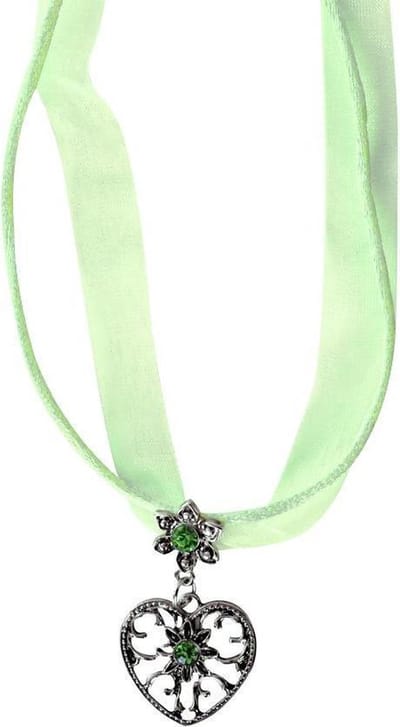 PartyXplosion - Boeren Tirol & Oktoberfest Kostuum - Ketting Tiroler Licht Groen - Groen - Carnavalskleding - Verkleedkleding
