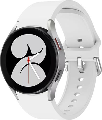 By Qubix - Geschikt voor Samsung Galaxy Watch bandje - Classic sportbandje 20mm - Wit - Geschikt voor Samsung Galaxy Watch 7 (40 & 44mm) - Galaxy Watch FE - Galaxy Watch 6 - Galaxy Watch 6 Pro - Galaxy Watch 5 - 5 Pro - Galaxy Watch 4 - 4 Classic