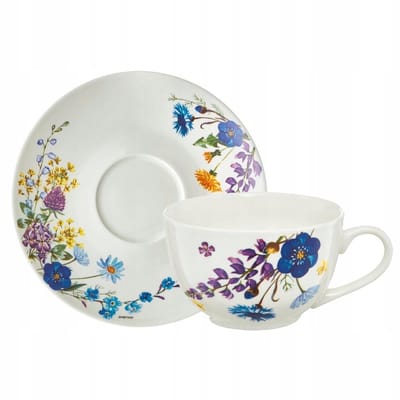 Ambitie Fiori Porseleinen Koffieservies voor 6 Personen - 12 Delig