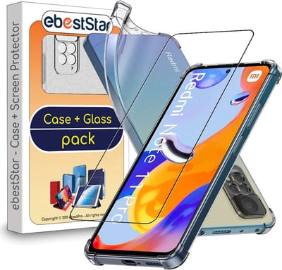 ebestStar - Hoes geschikt voor Xiaomi Redmi Note 11 Pro, 5G, Silicone Slim Cover Case, Versterkte Hoeken en Randen hoesje, Transparant + Gehard Glas