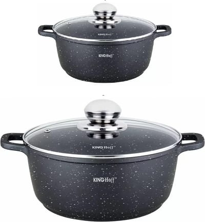 2 Braadpannen - met Aromaknop - 16 en 22 cm - 1.3 en 3.3 liter