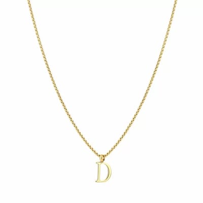 Bijoutheek Collier Letter D Goud