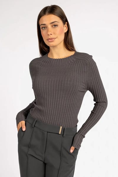 AAIKO Bente Vis 300 Tops & T-shirts Dames - Shirt - Grijs - Maat XL