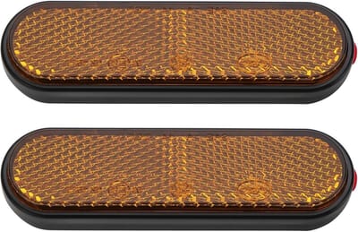 2 Stuks Rectangulaire Reflectoren met Zelfklevende ABS Zijkromme Reflectoren Geschikt voor Motorfietsen, Fietsen en Scooters - Geel Veiligheidsaccessoires