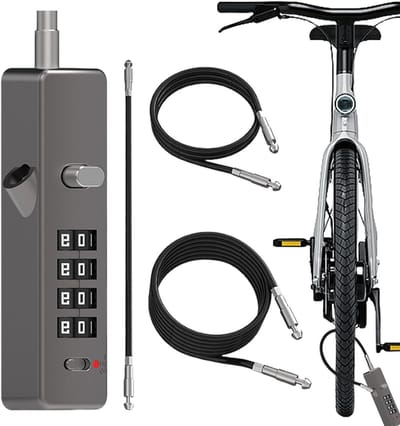 Fietsslot Set - Kabel slot - Diefstal voorkomen - Snijbestendige kabel - 120 cm lengte - Grijs